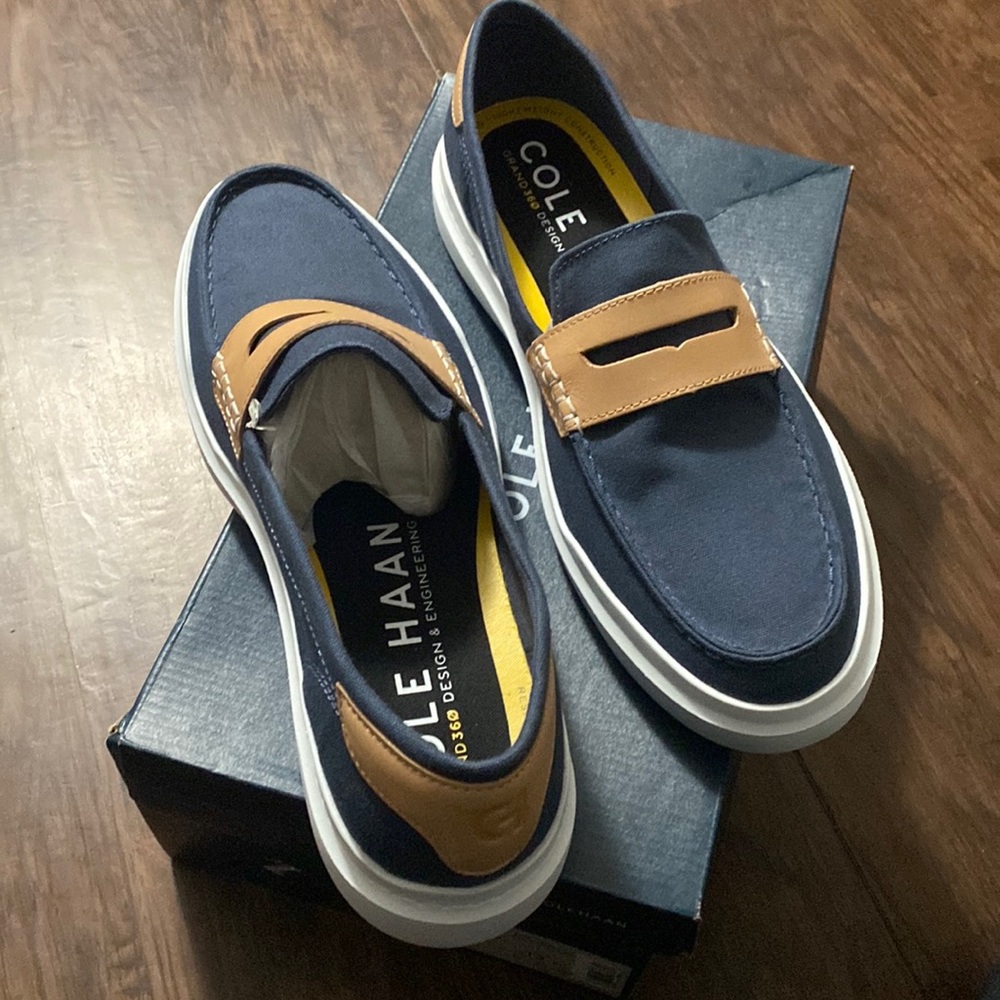 Cole Haan canvas loafers.